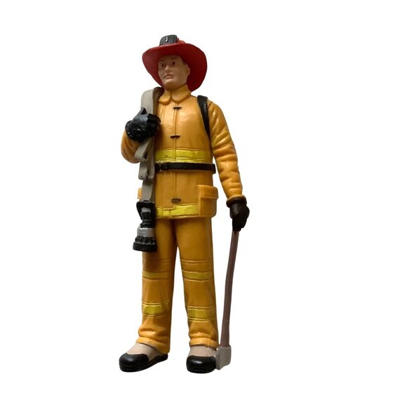 Safari People Bob The Firefighter 4" Figure Cake Topper Hose Axe - Picture 1 of 5